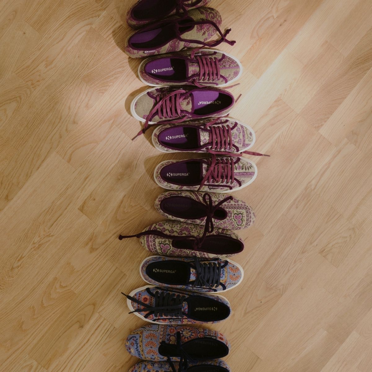 Superga: Tapestry Collection Floral jacquard, velvet trims: a precious detail