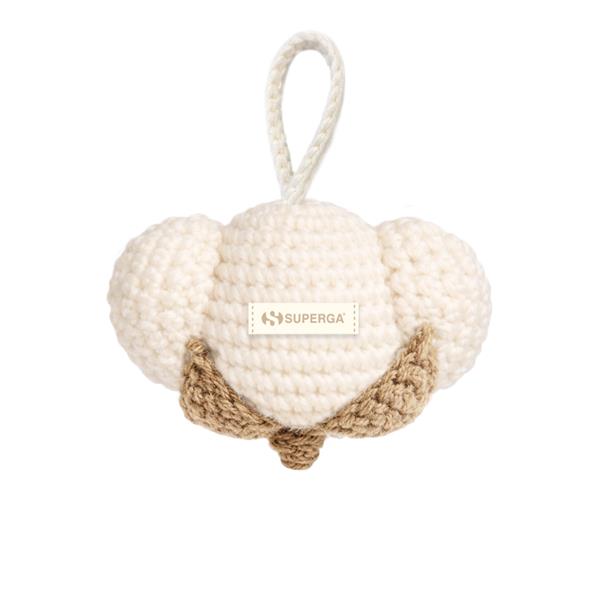 Unisex White Toy Keychain with Cotton Crochet 2