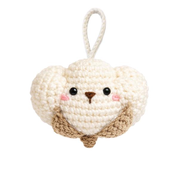 Small Accessories_Unisex_CROCHET COTTON KEYCHAIN_Toy_White Avorio-Beige - Commercial 1
