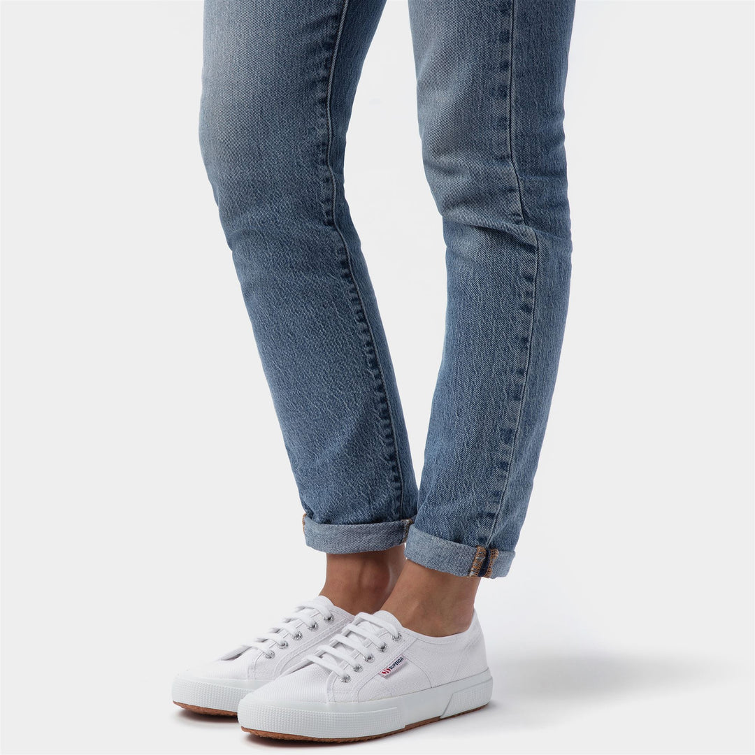 Classic Unisex Sneakers in White with Cotton Upper main