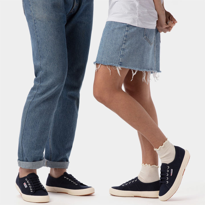 Baskets classiques unisexes bleues avec tige en coton 6