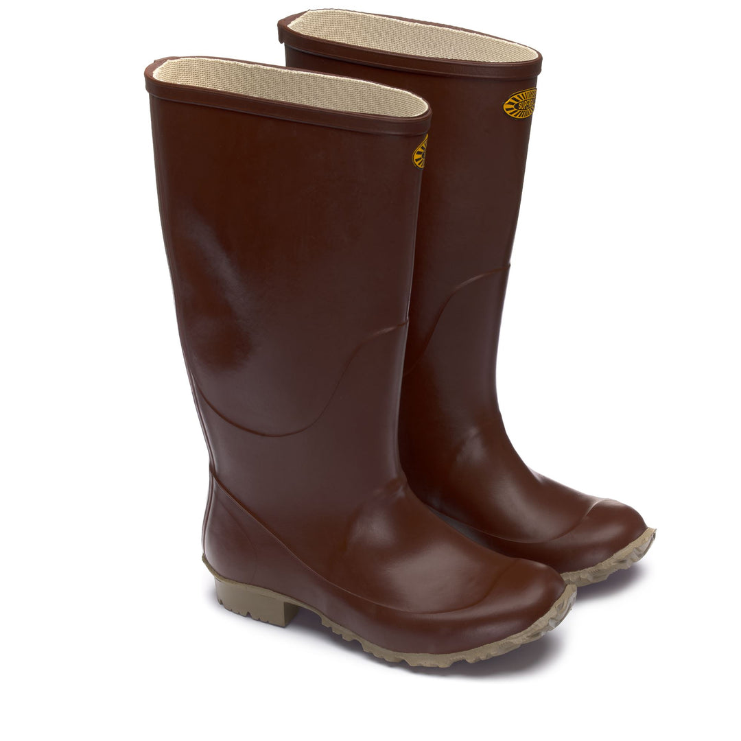 High Rubber Boots Unisex Brown Color main