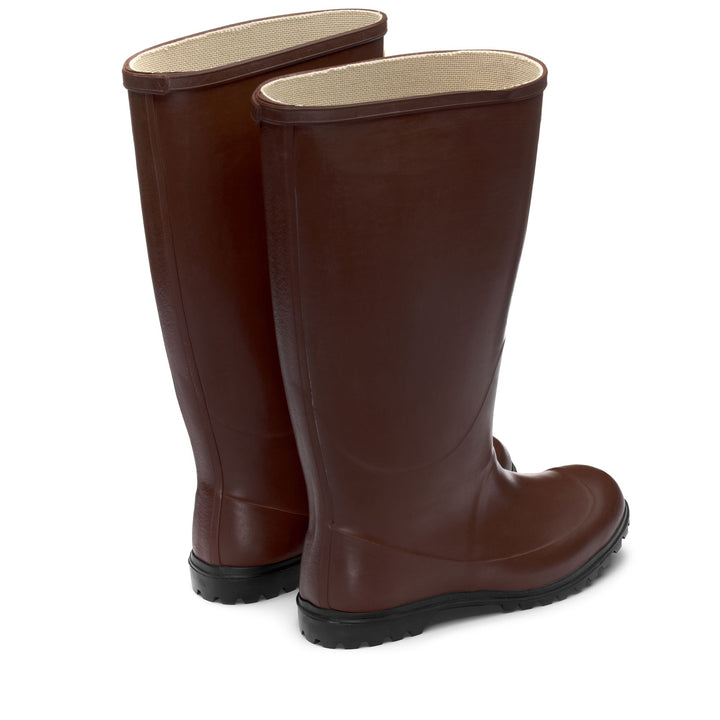Bottes hautes en caoutchouc unisexes de couleur marron 3