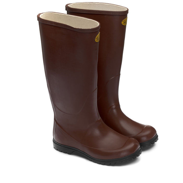 Bottes hautes en caoutchouc unisexes de couleur marron 2