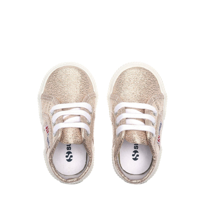 Sneakers per Bambini Colore Rosa Platinum con Tomaia in Lamé 4