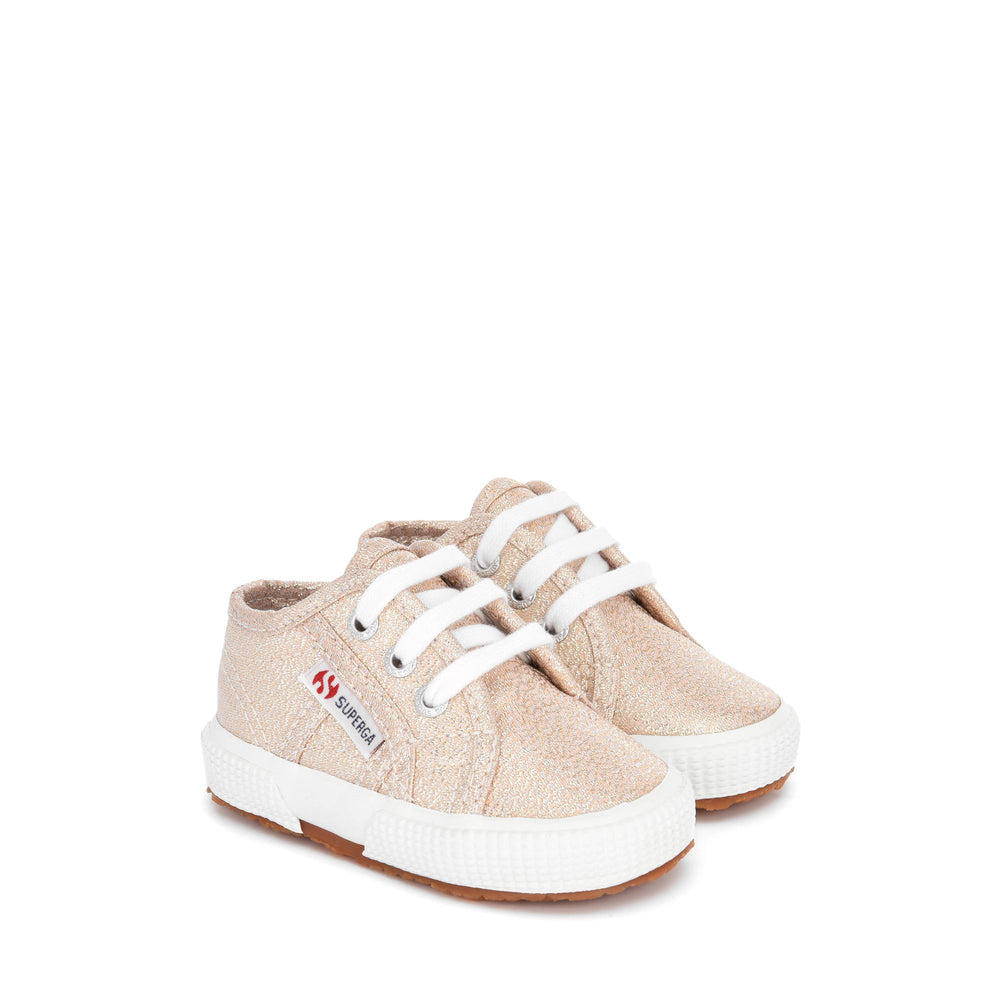 Children's Sneakers Platinum Pink Color with Lamé Upper 02