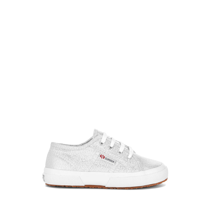 Klassische graue Mädchen-Sneaker mit Obermaterial aus Lamé 1