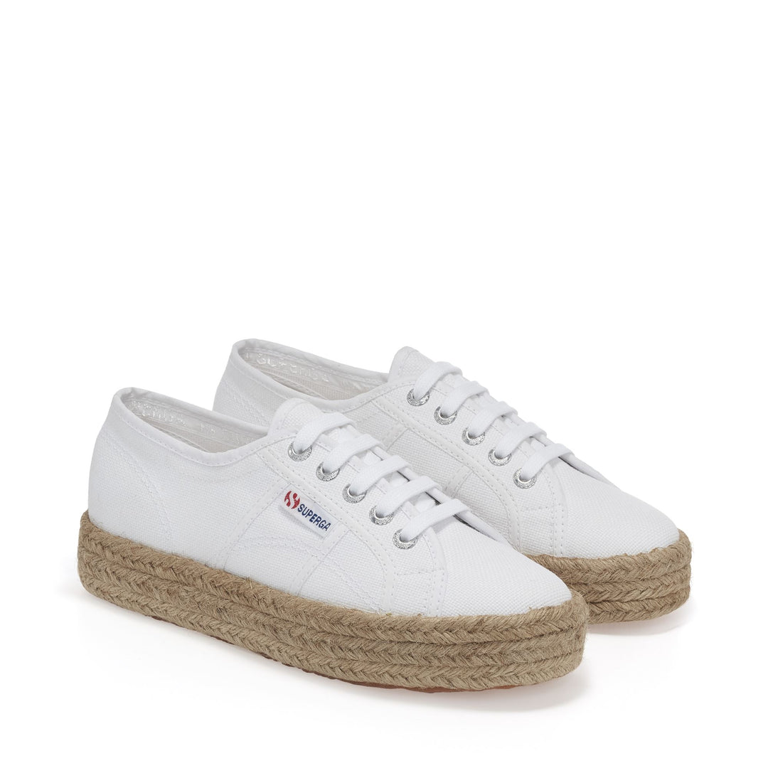 Zapatillas blancas de plataforma para mujer con parte superior de algodón main
