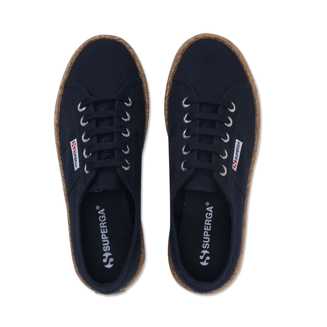 Woman's Platform Blue Sneakers with Cotton Upper main