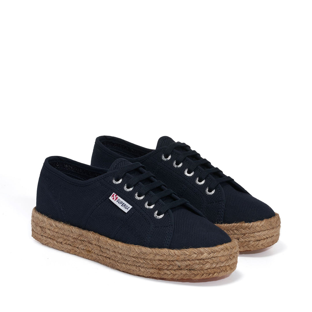 Woman's Platform Blue Sneakers with Cotton Upper main