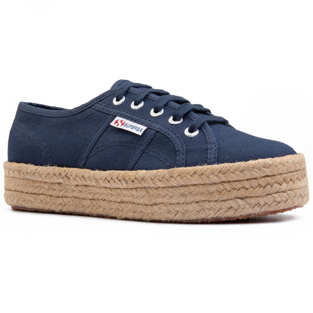 Woman's Platform Blue Sneakers with Cotton Upper main