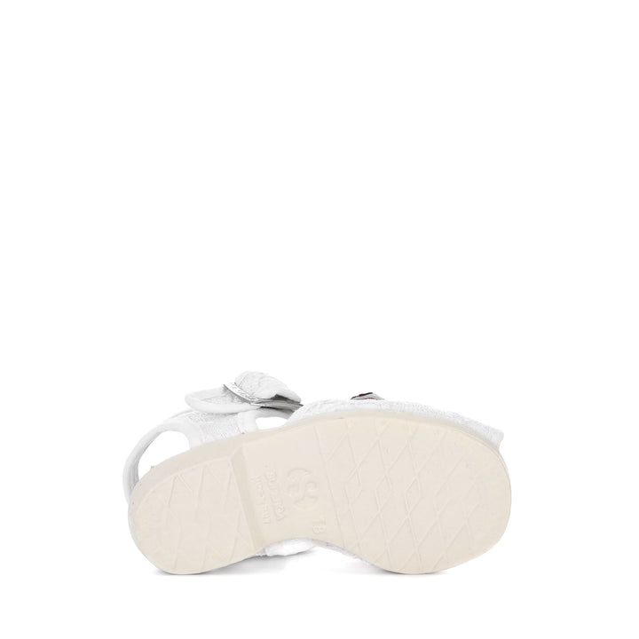 Girl's White Sandals with Macramé Lace Upper 5