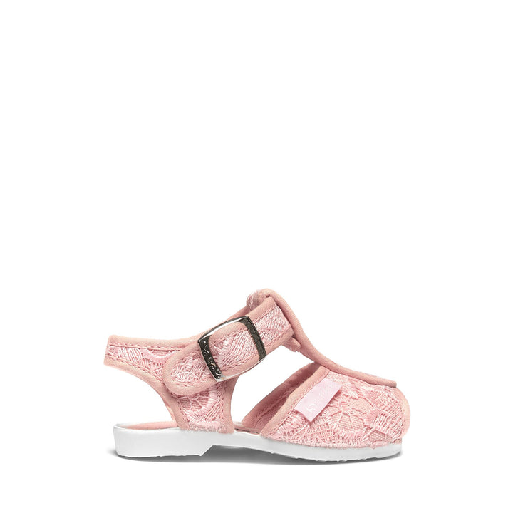 Girl's Pink Sandals with Cotton Upper 1