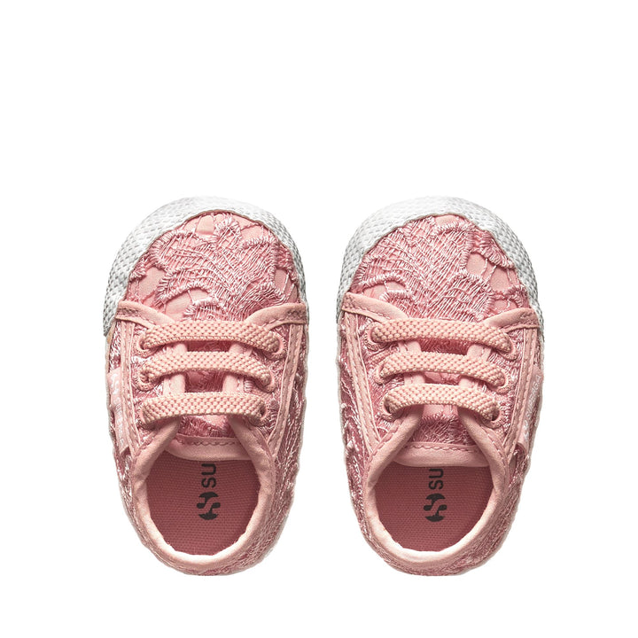 Girl's Low Cut Sneakers Pink with Macramé Lace Upper 4
