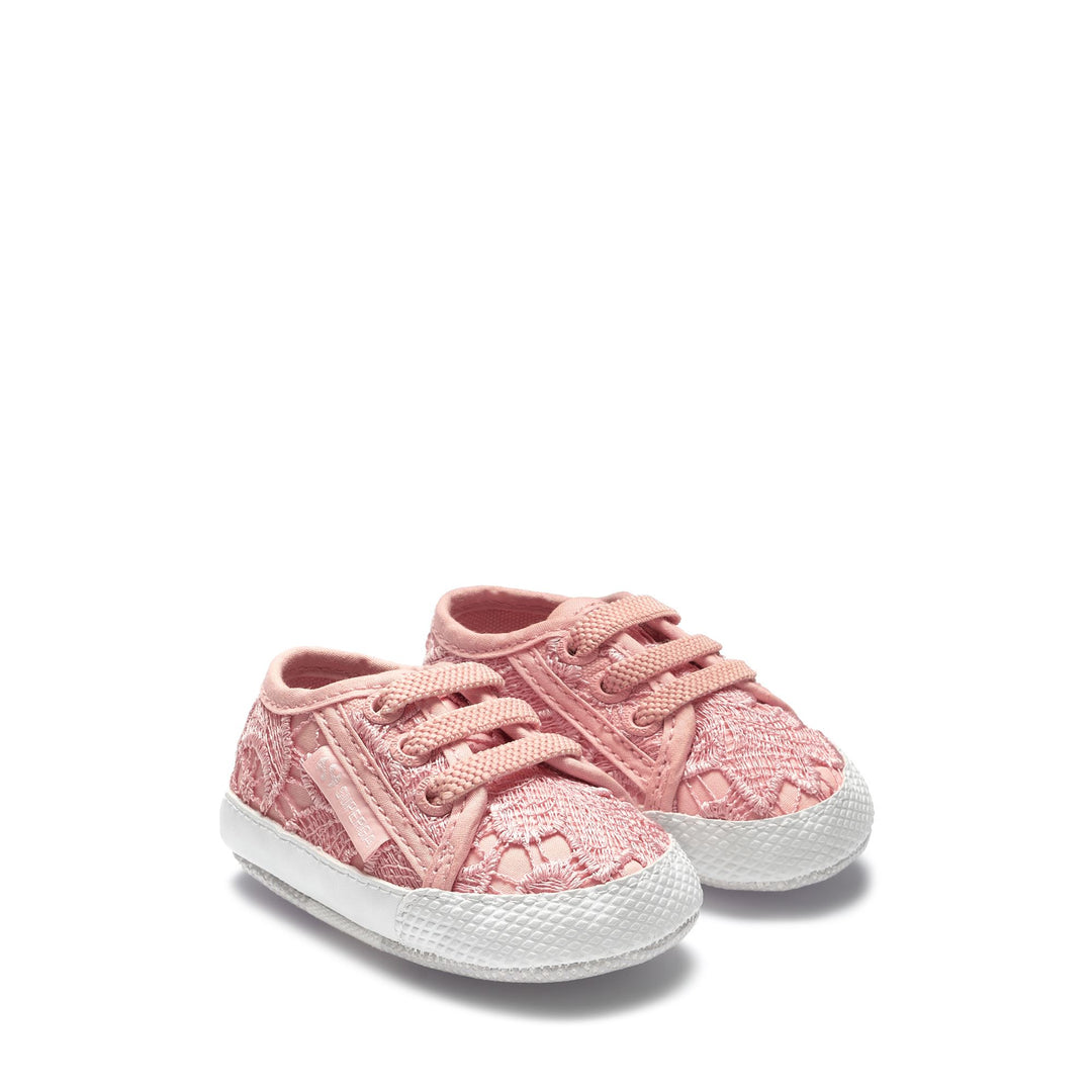 Girl's Low Cut Sneakers Pink with Macramé Lace Upper main