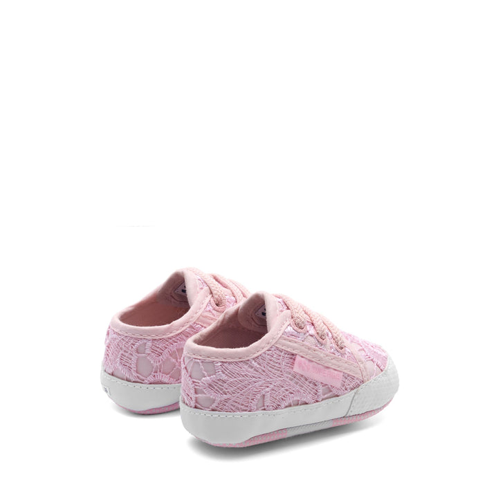 Girl's Low Cut Pink Sneakers with Macramé Lace Upper 3