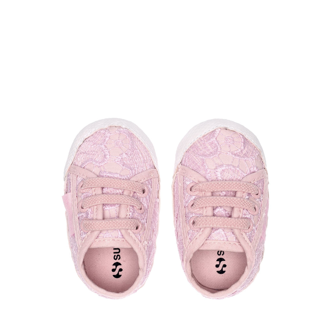 Girl's Low Cut Pink Sneakers with Macramé Lace Upper main