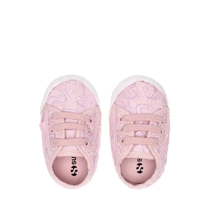 Girl's Low Cut Pink Sneakers with Macramé Lace Upper 4