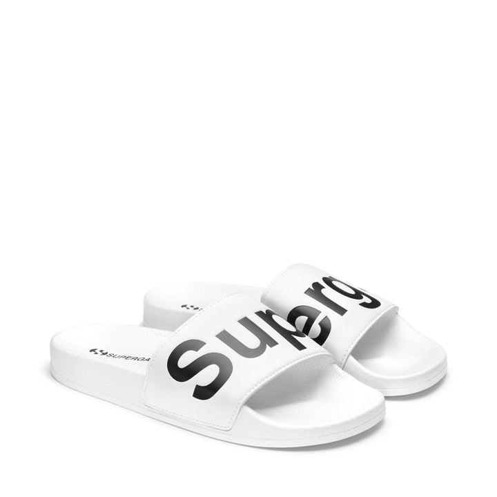 Claquettes unisexes blanches avec semelle en caoutchouc 2