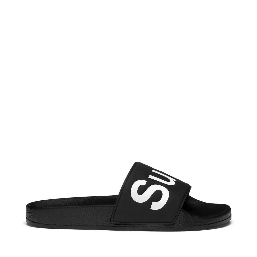 Unisex Black Slides with Rubber Sole 01