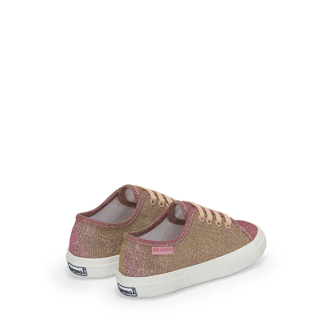 Girl's Low Cut Sneakers Platinum with Jersey Lamé Upper main