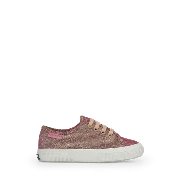 Girl's Low Cut Sneakers Platinum with Jersey Lamé Upper 1