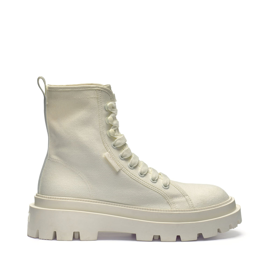 Woman's Ankle Beige Boots with Cotton Upper 01