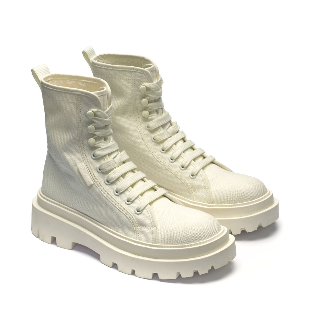Woman's Ankle Beige Boots with Cotton Upper main
