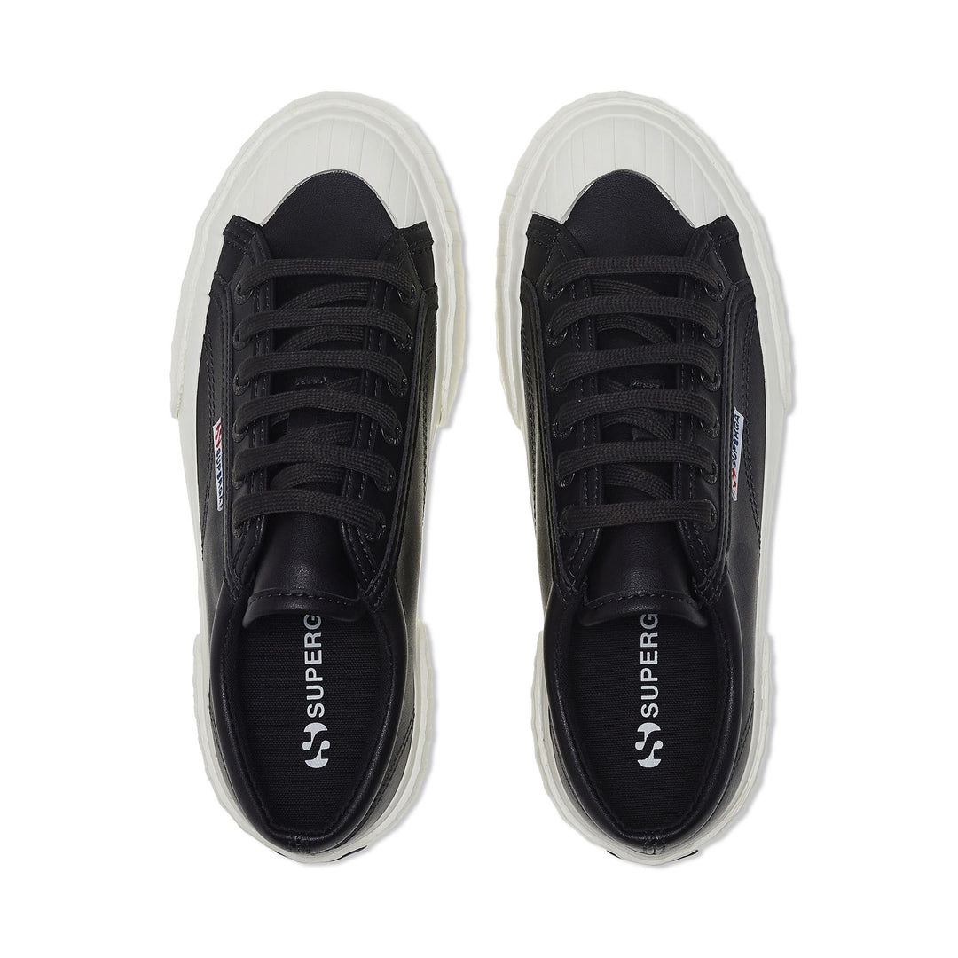 Woman's Black Platform Sneakers with Cotton Upper main