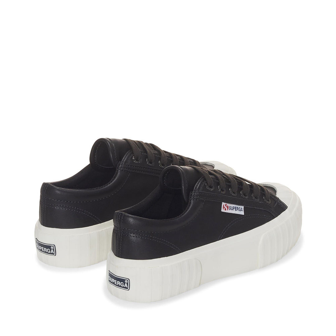 Woman's Black Platform Sneakers with Cotton Upper main