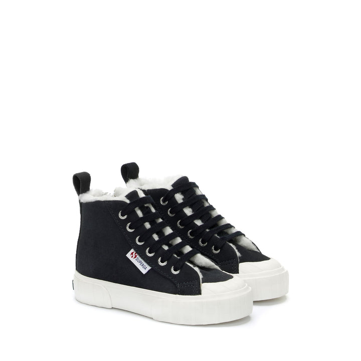 Kid's Mid Cut Sneakers Blue with Suede Upper 2
