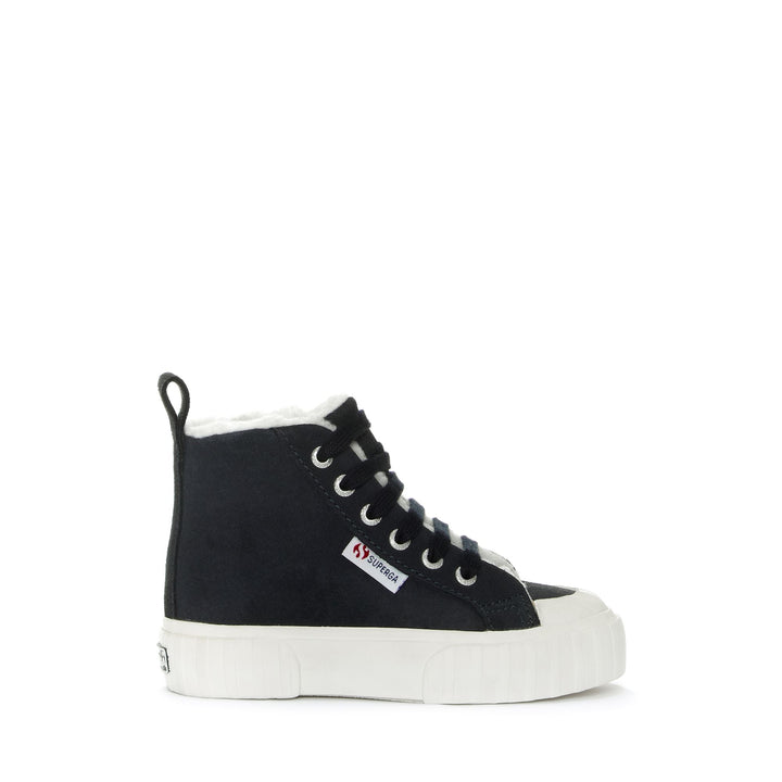 Kid's Mid Cut Sneakers Blue with Suede Upper 1