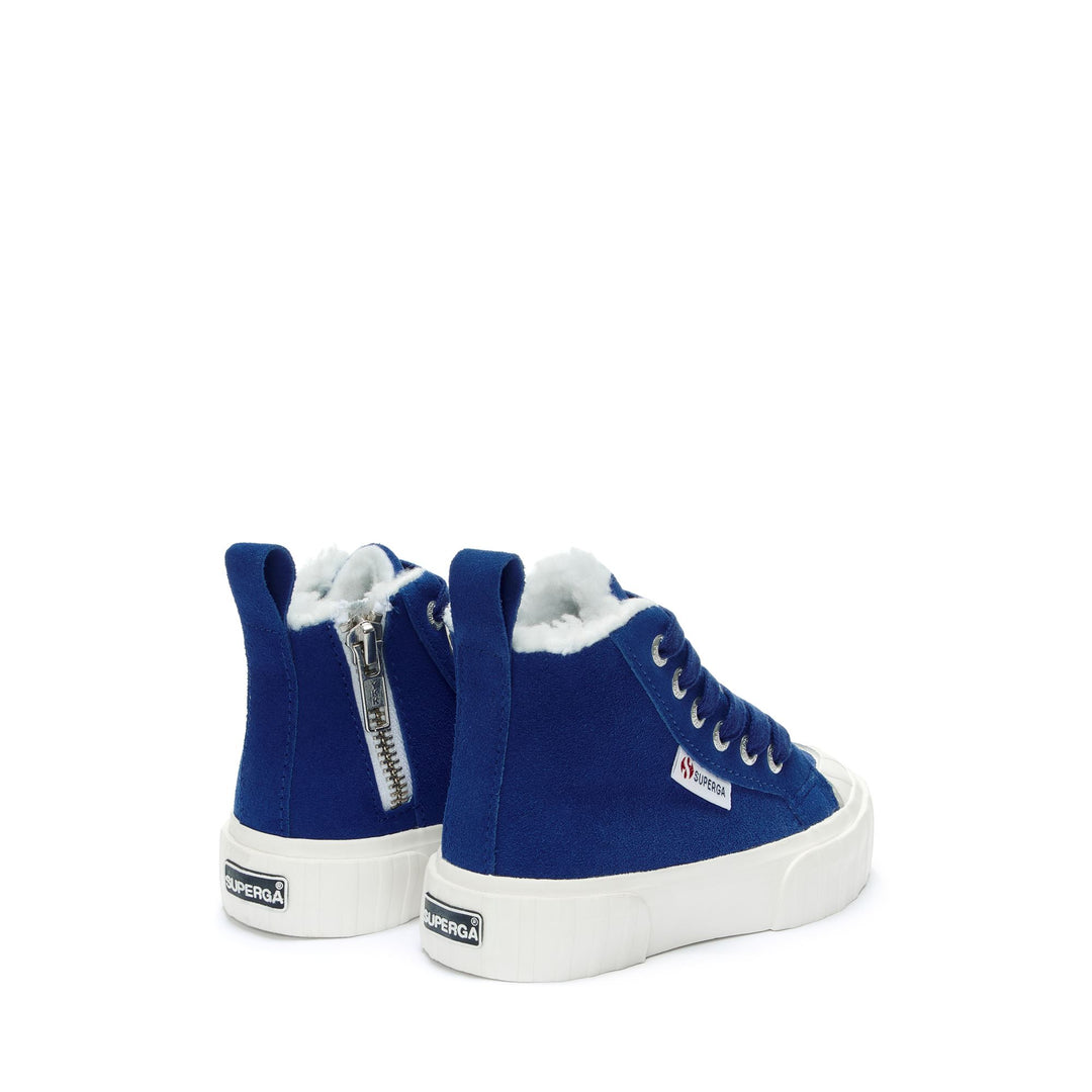 Kid's Mid Cut Sneakers Blue with Suede Upper main