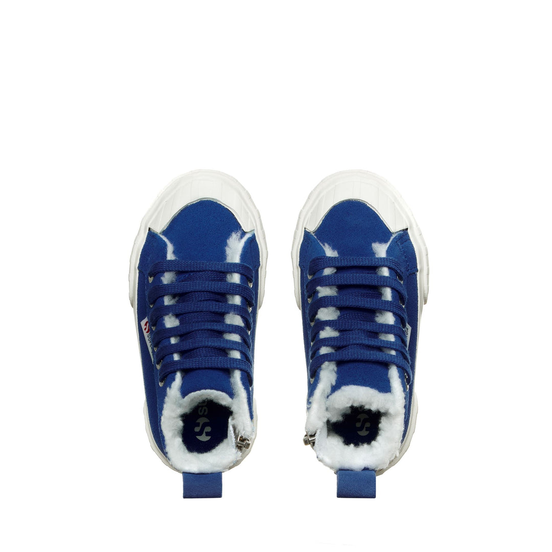 Kid's Mid Cut Sneakers Blue with Suede Upper main