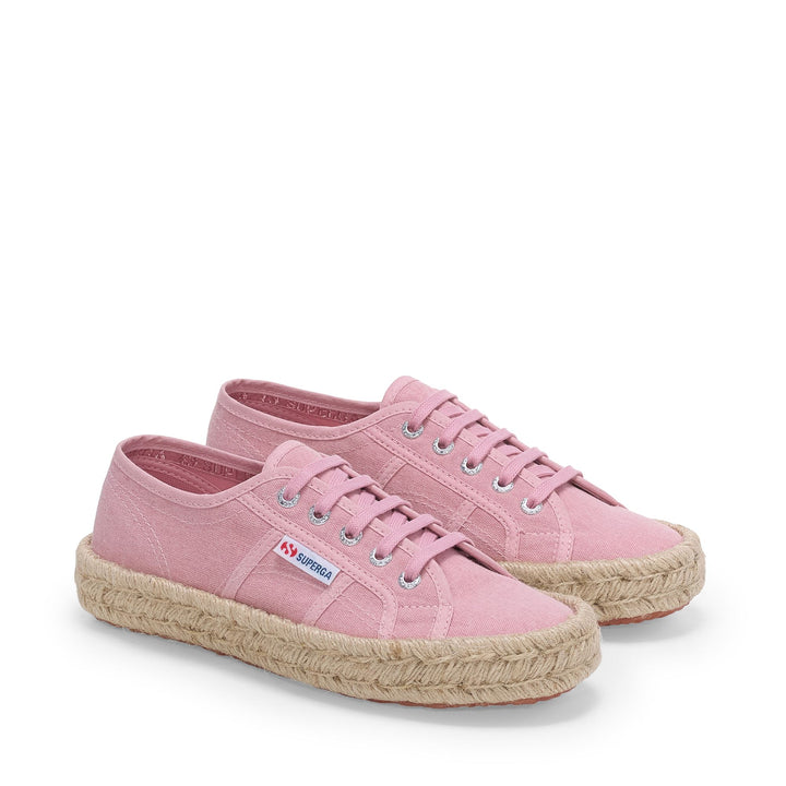 Woman's Low Cut Pink Sneakers with Cotton Upper 2