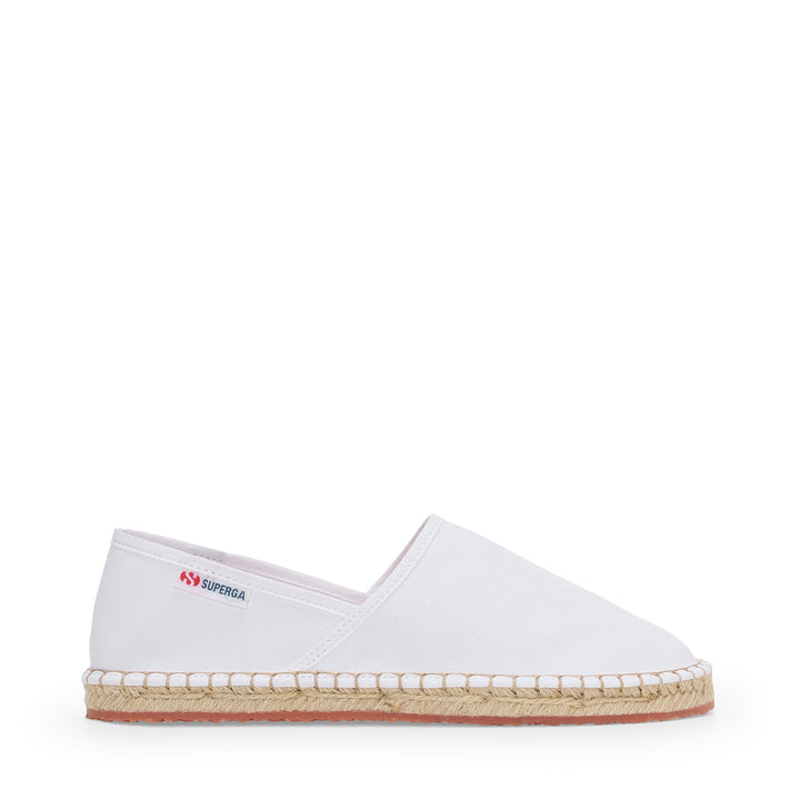 Unisex White Low Heel Espadrilles with Cotton Upper 1
