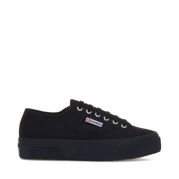 Unisex Platform Full Black Sneakers with Cotton Upper 1