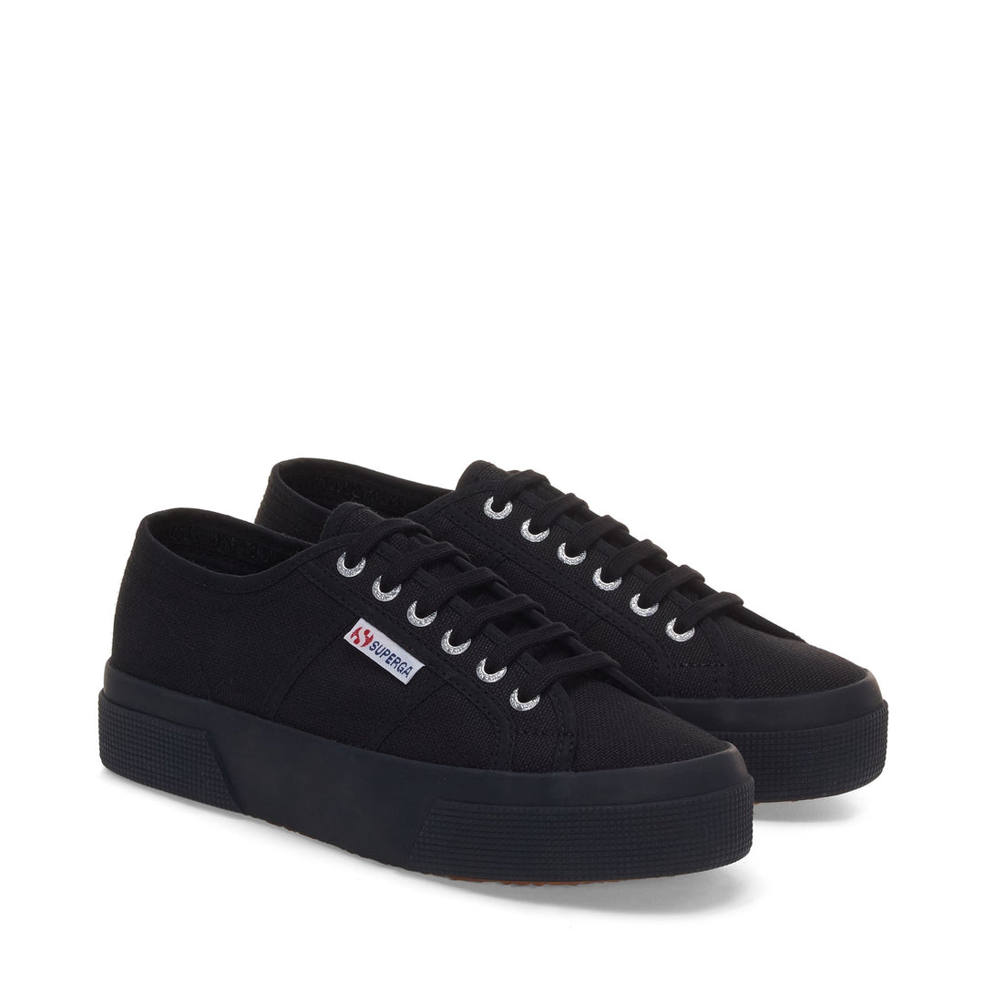 Unisex Platform Full Black Sneakers with Cotton Upper main