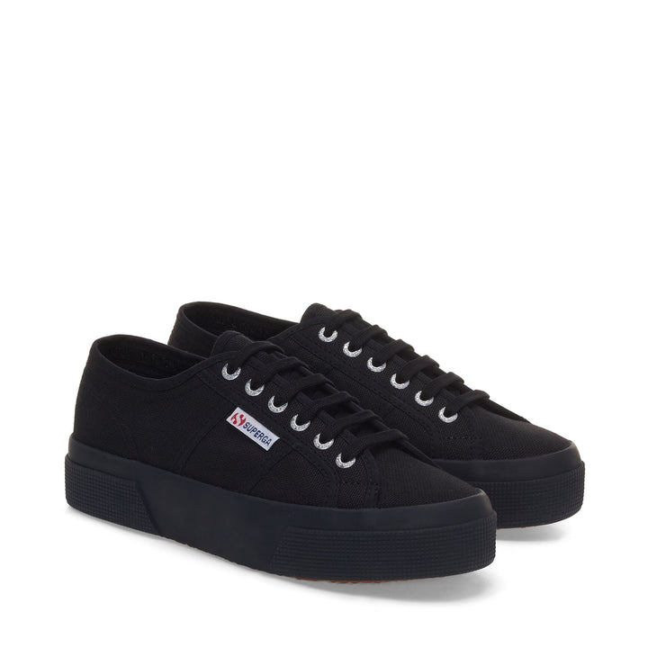 Unisex Platform Full Black Sneakers with Cotton Upper 2