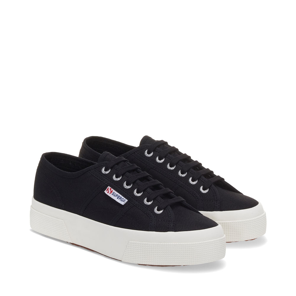 Unisex Black Platform Sneakers with Cotton Upper 02