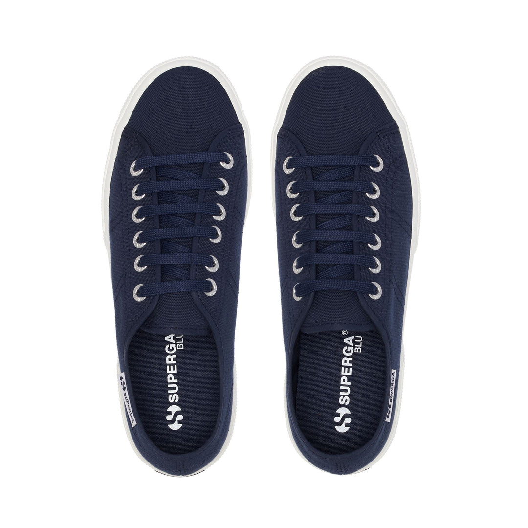 Zapatillas deportivas de plataforma para mujer en azul marino con parte superior de algodón main