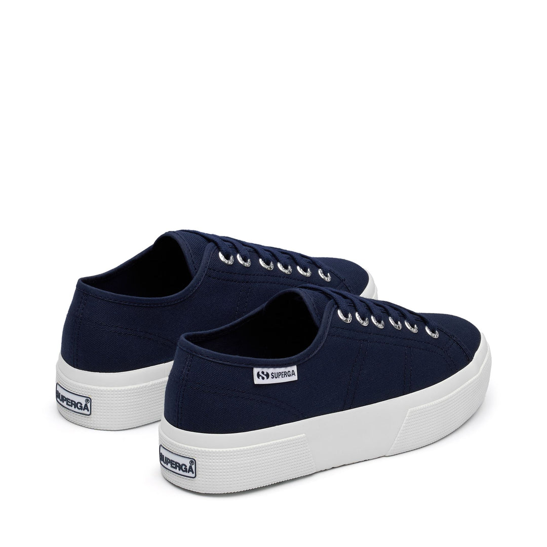 Zapatillas deportivas de plataforma para mujer en azul marino con parte superior de algodón main