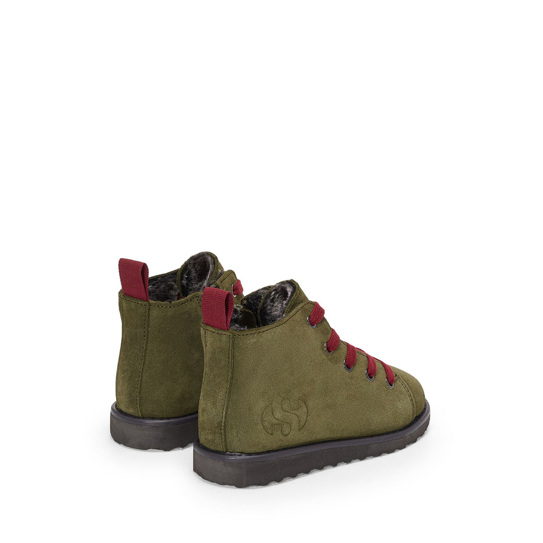 Kid's Green Ankle Boots with Suede Upper main