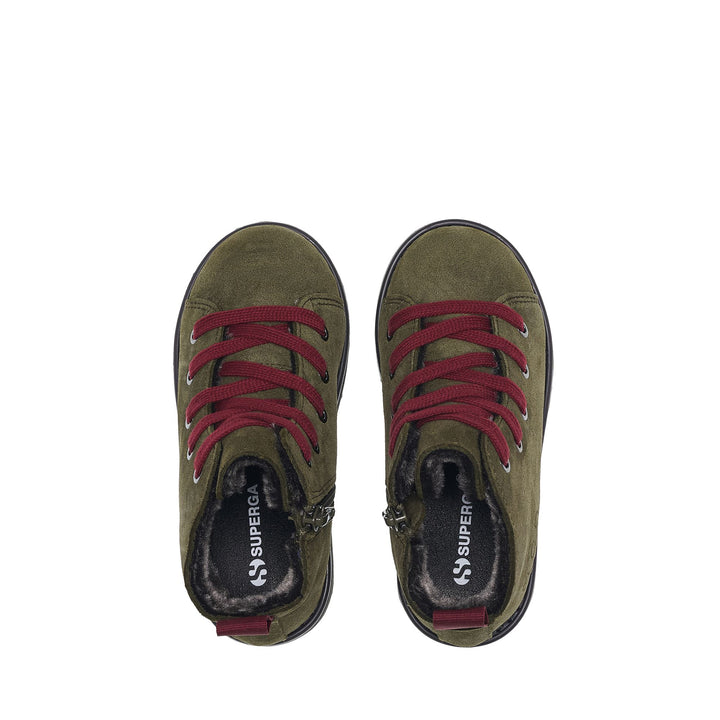 Kid's Green Ankle Boots with Suede Upper 4
