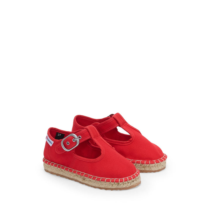Girl's Red Espadrilles with Cotton Upper 2