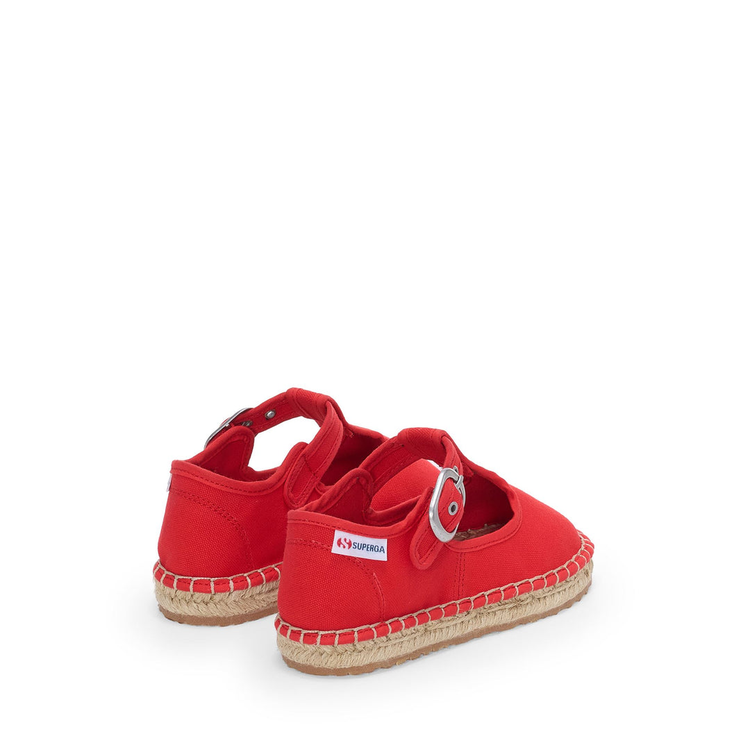 Girl's Red Espadrilles with Cotton Upper main