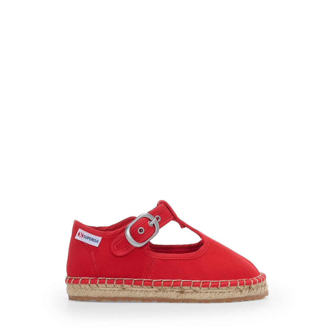 Girl's Red Espadrilles with Cotton Upper 01
