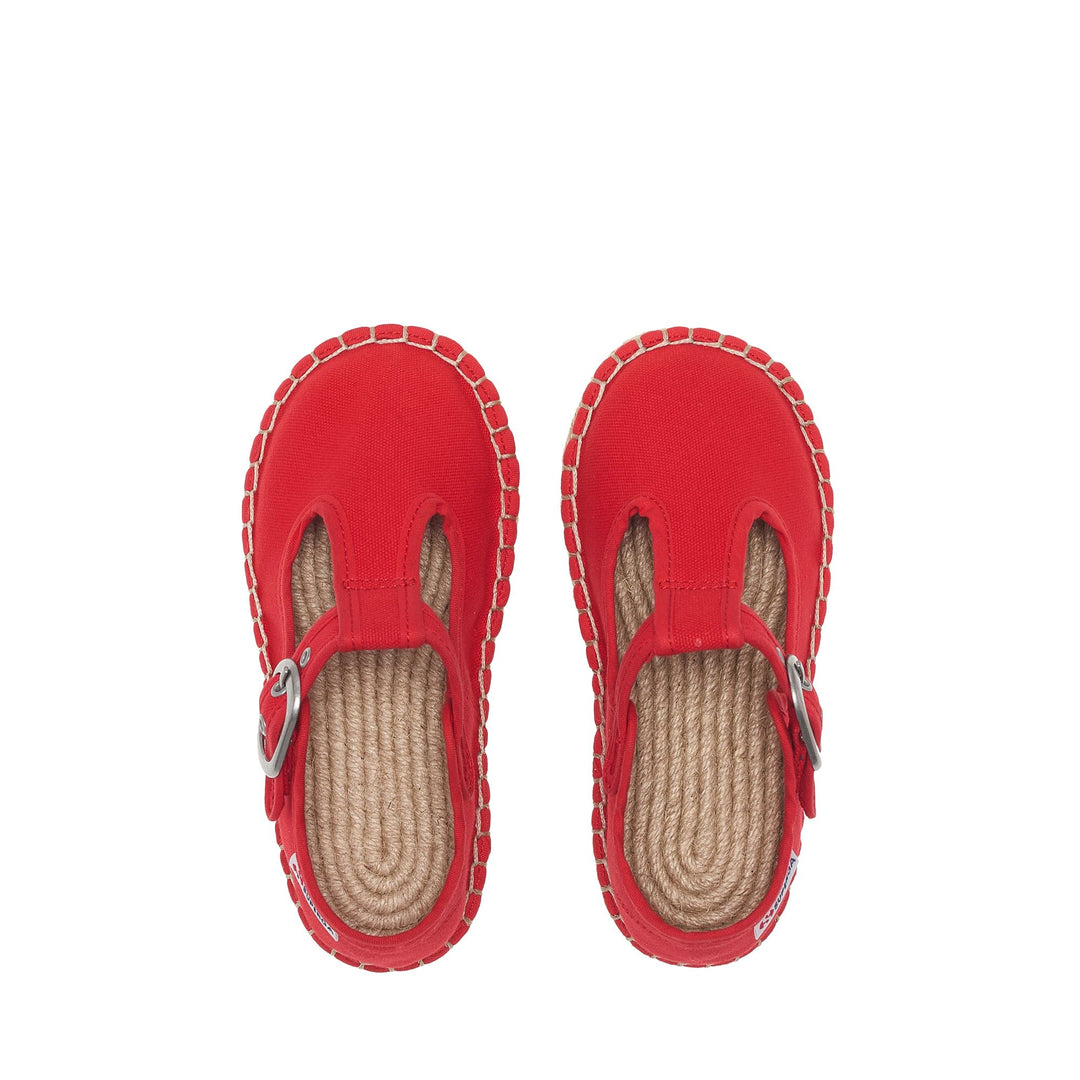 Girl's Red Espadrilles with Cotton Upper main