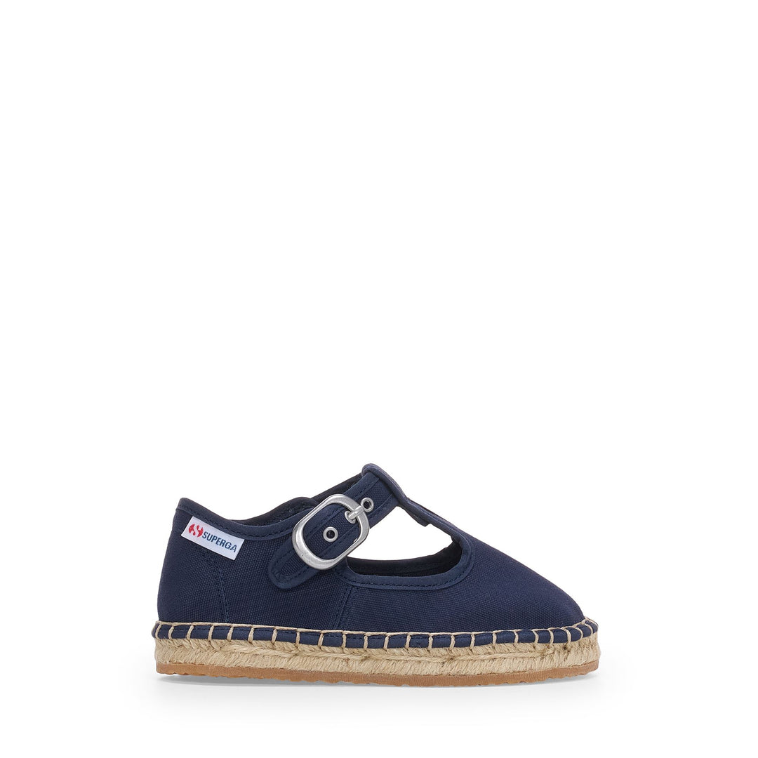 Girl's Blue Espadrilles with Cotton Upper 01