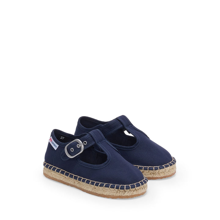 Girl's Blue Espadrilles with Cotton Upper 2